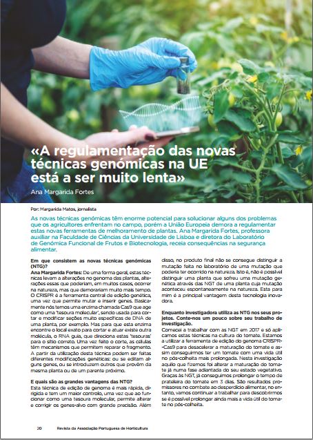 Entrevista | Novas Técnicas Genómicas em destaque na revista da APH